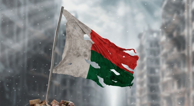 Madagaskar Flagge Symbol Unruhen Foto iStock Tex BR