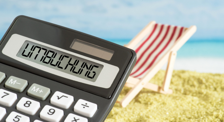 Umbuchung Reise Taschenrechner