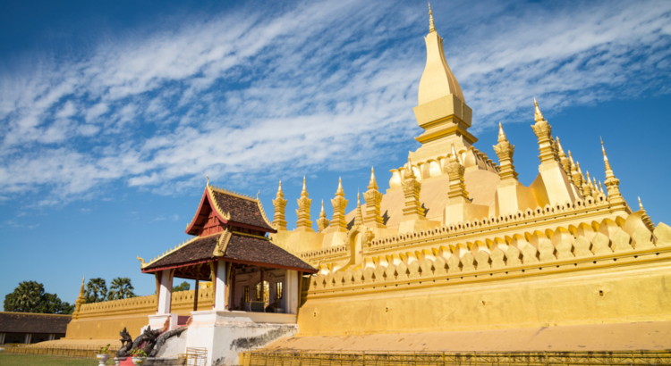 Laos Vientiane Pagode Pha That Luang Tempel